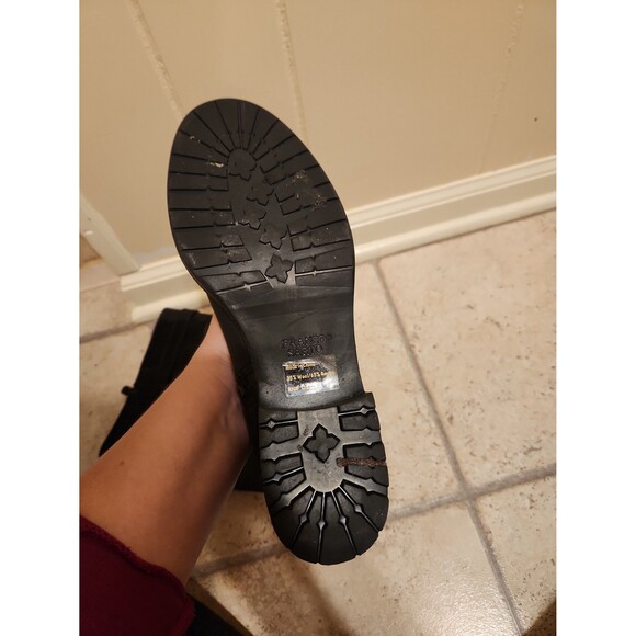 Franco Sarto "Penelope" Black Leather & Gray Wool-blend Tall Riding Boots Sz 9.5 - Picture 9 of 10